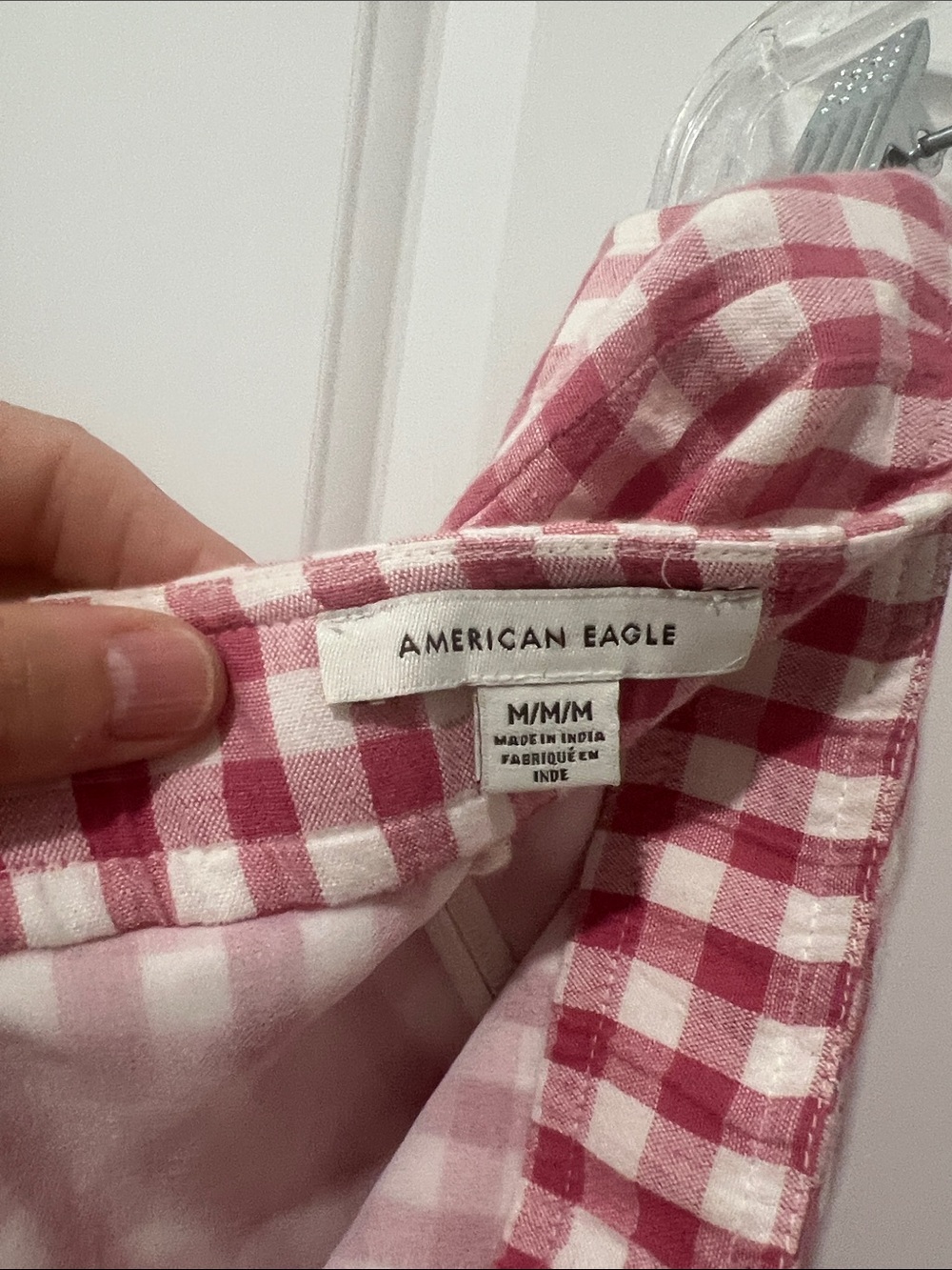 American Eagle Outfitters Pink and White Gingham Mini Skirt Size Medium - Picture 5 of 5